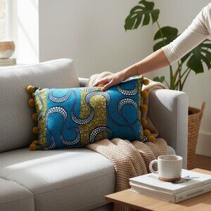 African wax pillow cover SWIRL (Ankara)